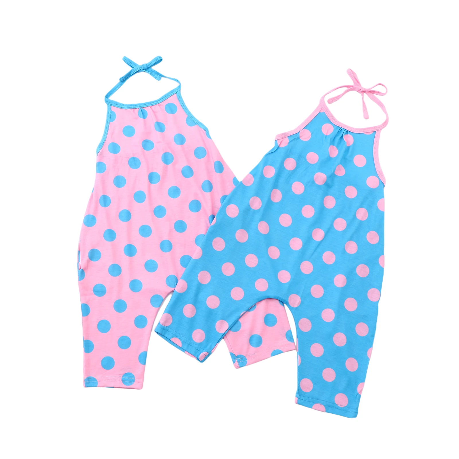 Летний комбинезон с лямкой на шее для маленьких девочек модные бандажные