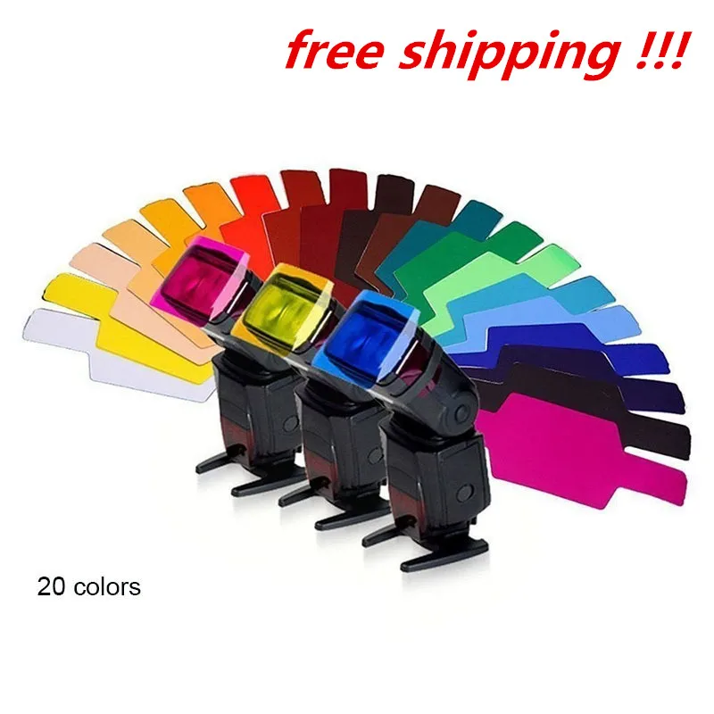 

20colors/pack Flash Speedlite Color Gels Filters Cards for Canon for Nikon Camera Photographic Gels Filter Flash Speedlight