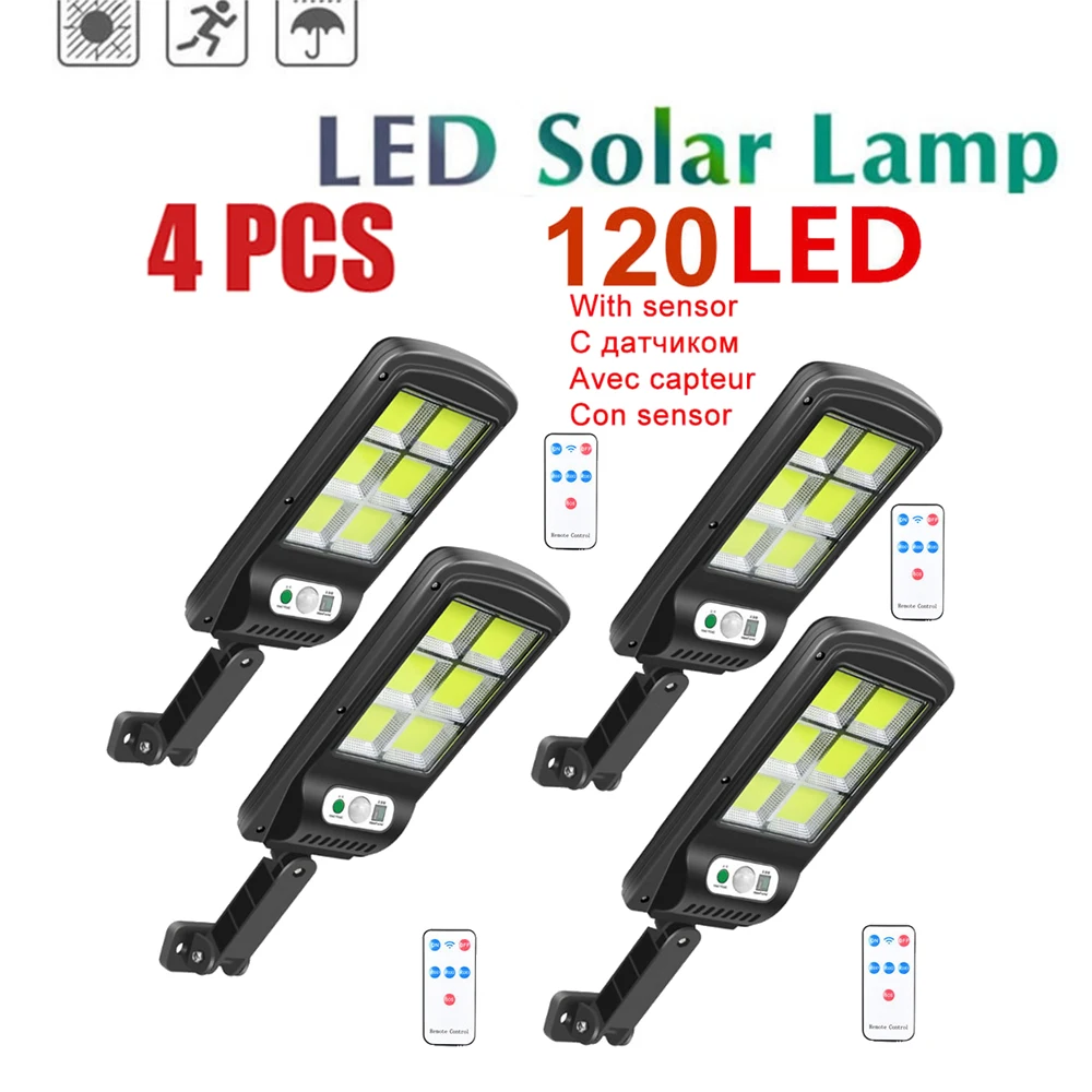 

120 LED Solar Light Outdoor PIR Motion Sensor Wall Lamp Solar Garden Lights Waterproof SpotlightStreet Yard Path Light 3 modes e