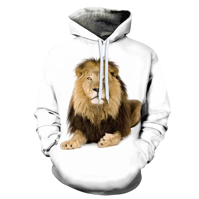 

ZOGAA 2021 New Winter Sweatshirt Hoodie 3D Personality Lion Print Pullover Men Thick Casual Loose Fashion Trendy Jacket Men's