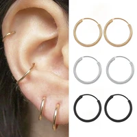 2020 new vintage rose gold multiple dangle small circle hoop earrings for women jewelry steampunk ear clip gift