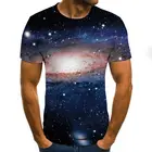 Летняя мужская футболка с 3D-принтом, повседневная мужская футболка с коротким рукавом и круглым вырезом, модная футболка с 3D-принтом Galaxy Star, Топ
