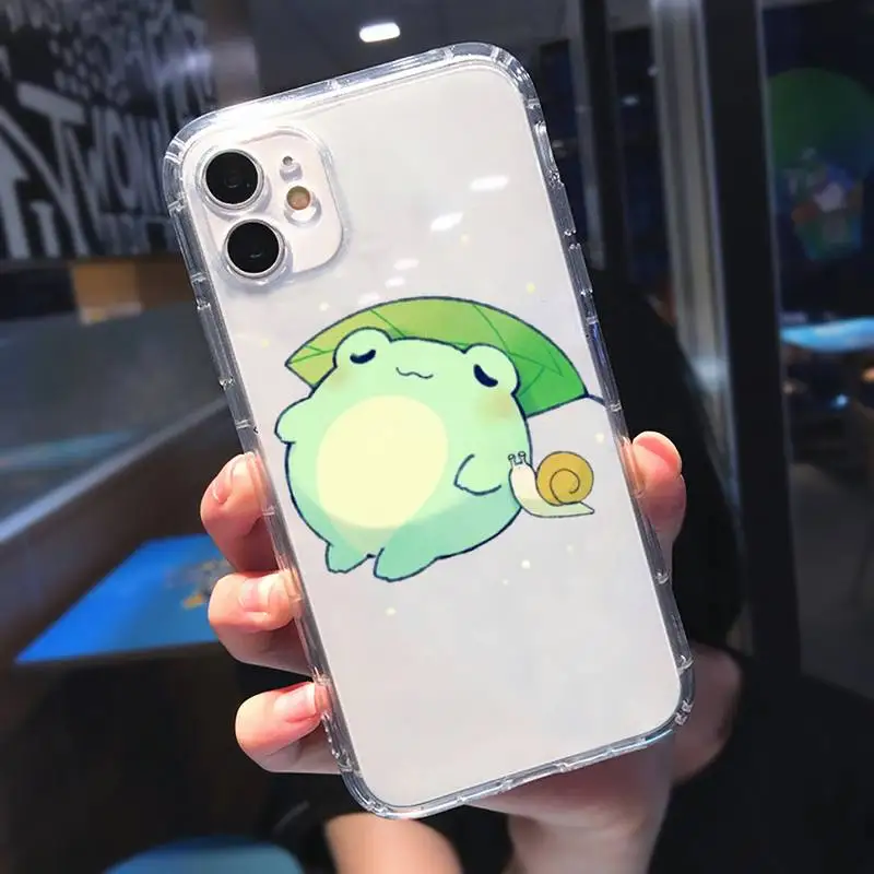 

CARTOON Frog Graphic design Phone Case Transparent soft For iphone 5 5s 5c se 6 6s 7 8 11 12 plus mini x xs xr pro max