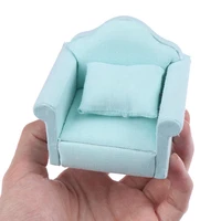 112 dollhouse miniature green color sofa set living room furniture for children kids gift simulation sofa pretend play toy