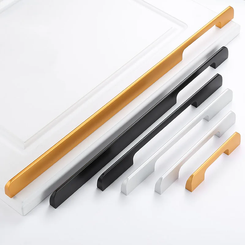 

5.9 inch to 47 inch Long Wardrobe Handle Cabinet Pull for Drawer Dresser Aluminum Black Gold Silver Furniture Pull Bars