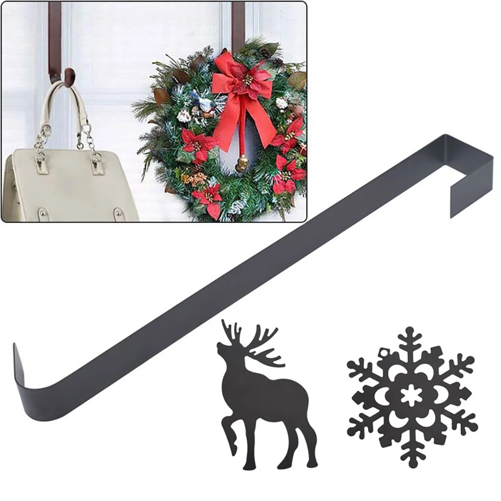 1pc Christmas Front Door Wreath Hanger Metal Hook Removable Decoration Organizer Decorative Garland Rack | Дом и сад