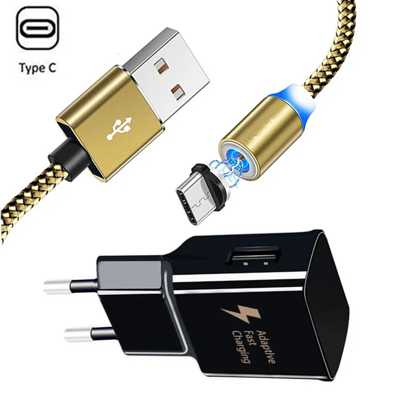 Магнитный кабель Type C 1 м USB быстрое зарядное устройство для Samsung galaxy M20 M30 S10 S9 S8 A30 A50