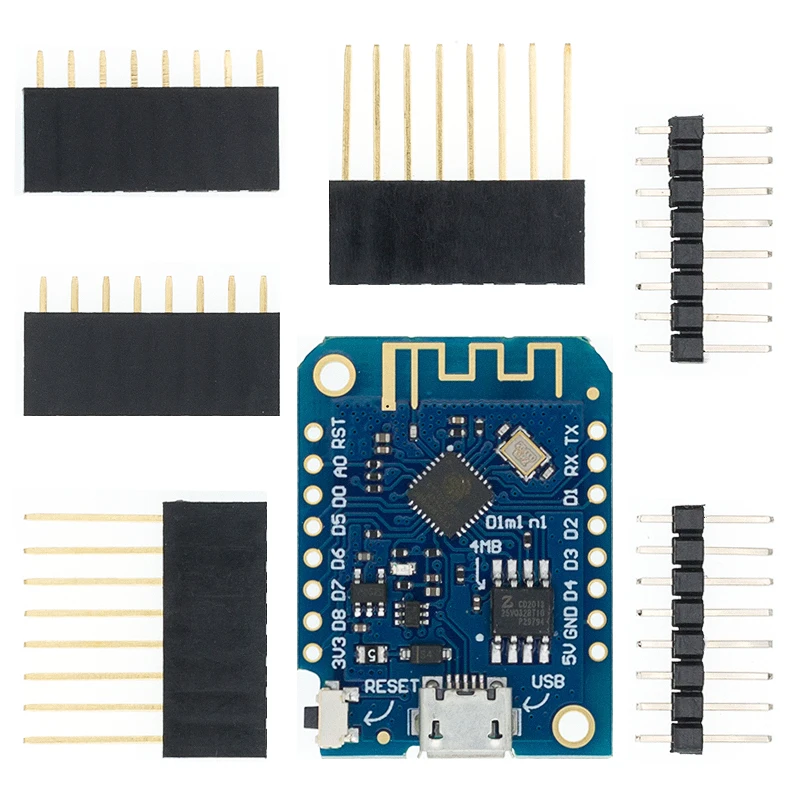 Wemos D1 Mini V3.0.0 WIFI Интернет вещей Плата развития ESP8266 CH340 CH340G 4MB для Arduino Nodemcu V2 MicroPython |