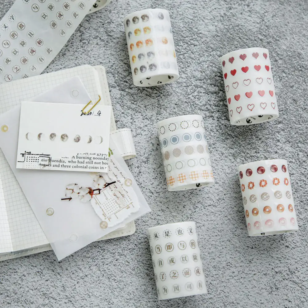 

NEW 6cm Wide Basic Dot Series Washi Tape Decorative Adhesive Tape Moon Masking Tape Stickers Scrapbooking DIY Stationery Tape