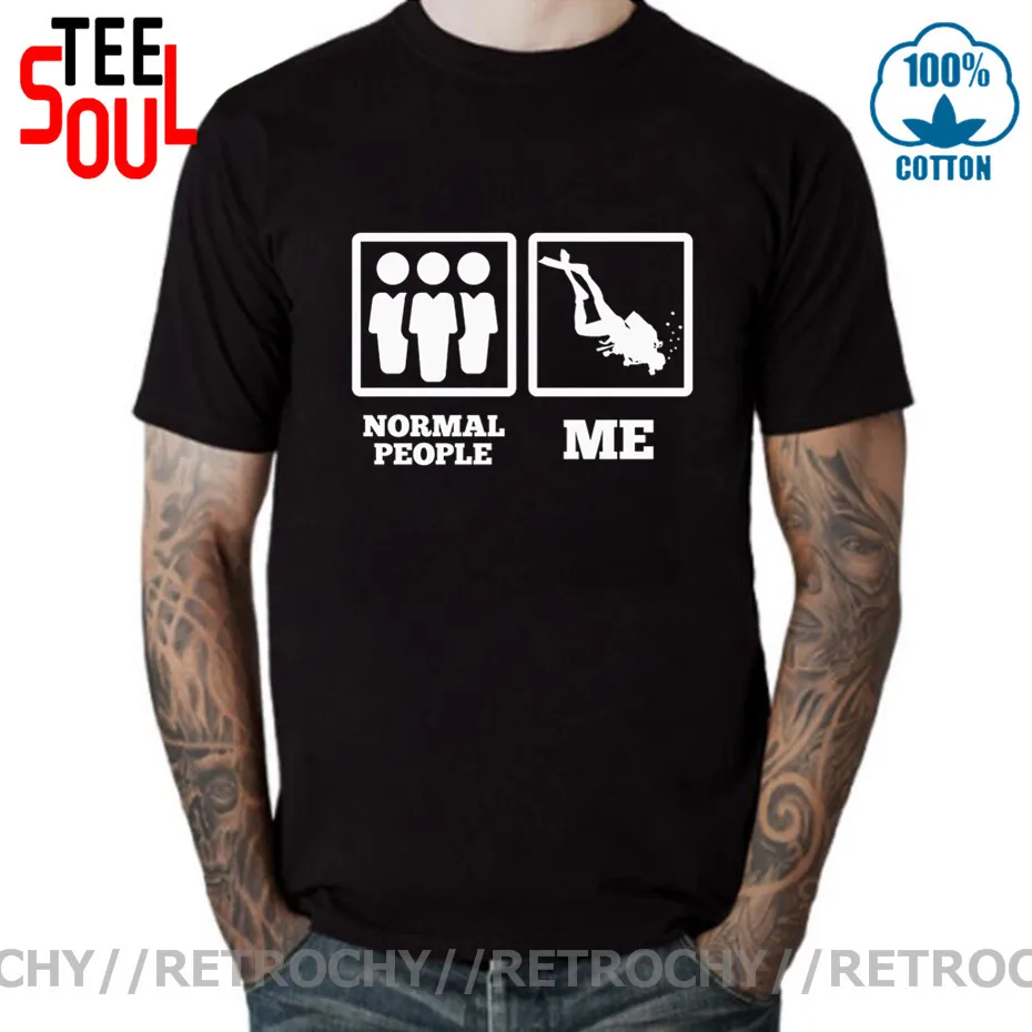 

Funny Scuba Diver Normal People Me T shirt for men Scuba Diving T-shirt Ocean Freediving Sea Apnea Dive Tee shirt homme camiseta