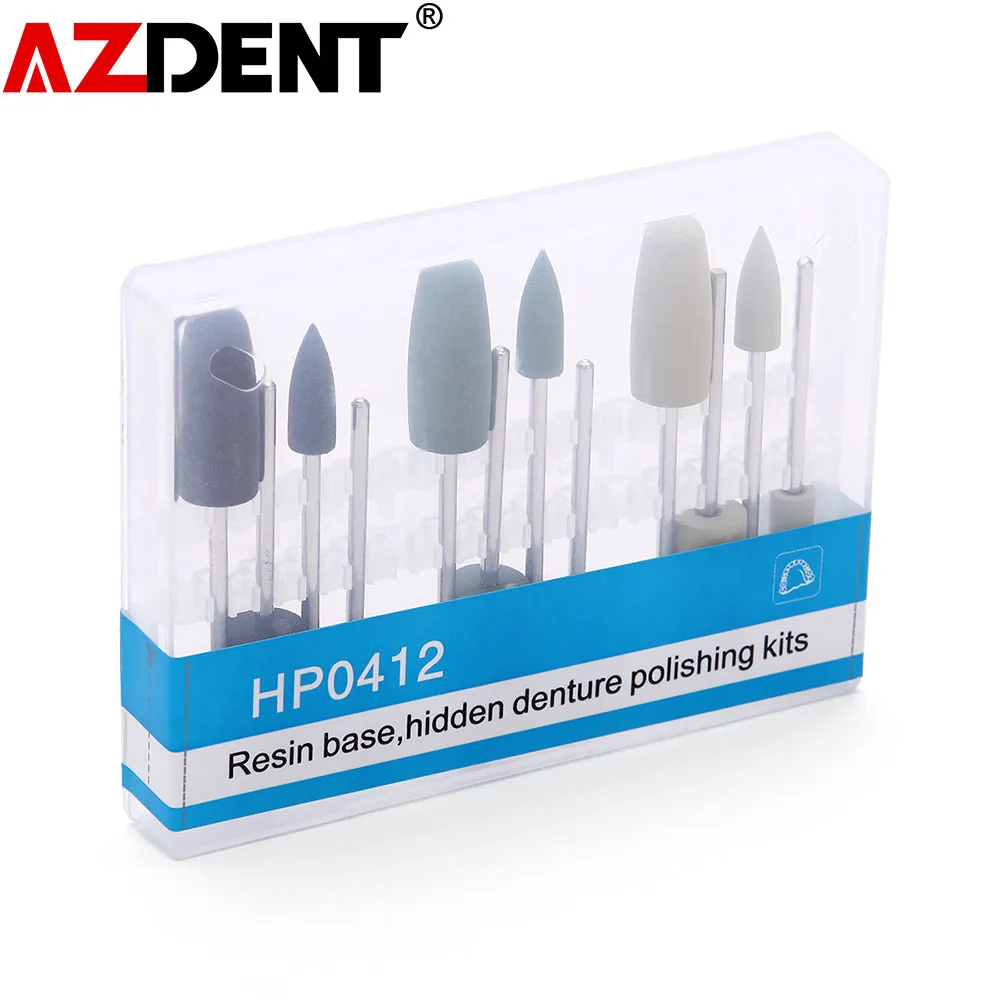 

12pcs/kit Dental Diamond Burs Hidden Resin Base Polishing Kit for Low Speed HP 0412