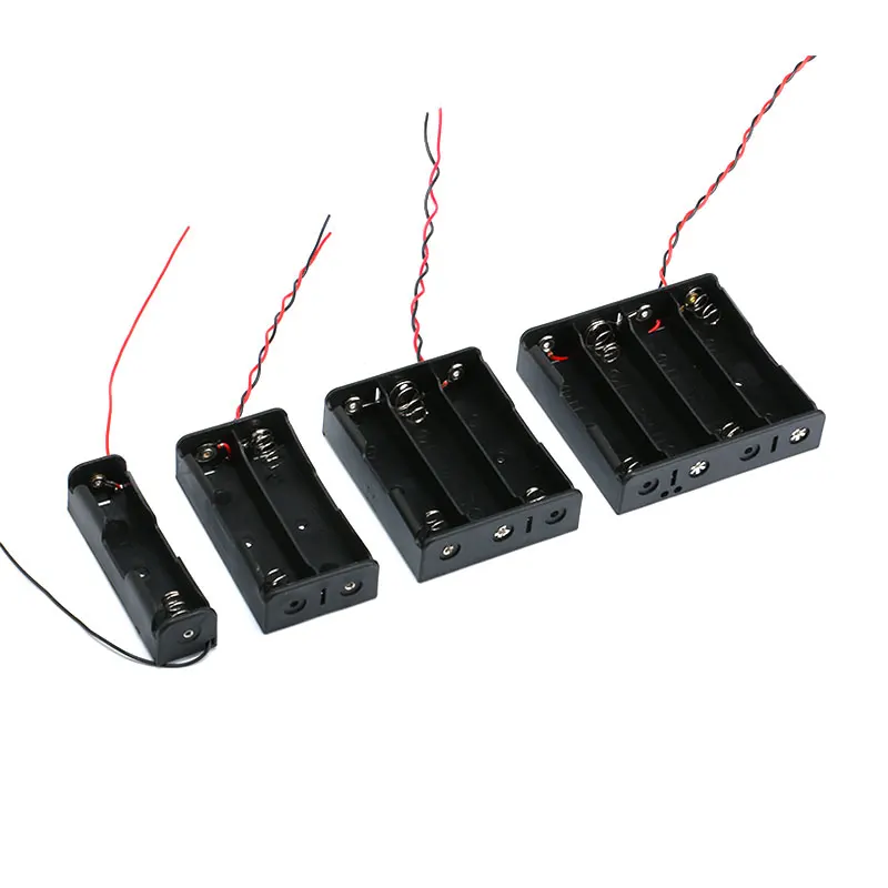 New Plastic 18650 Battery Storage Box Case 1 2 3 4 Slot Way DIY Batteries Clip Holder Container With Wire Lead For |