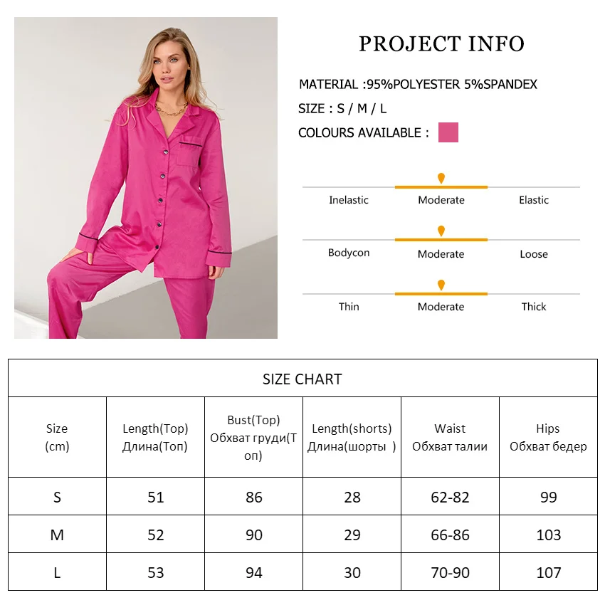 

Turn Down Collar Women Pajama Trouser Suits Long Sleeve Set Woman 2 Pieces Pocket Sleep Nightwear Sets Womens Outfits