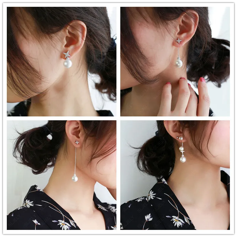 Женские серьги подвески из серебра 925 пробы с фианитом|Серьги-подвески| |