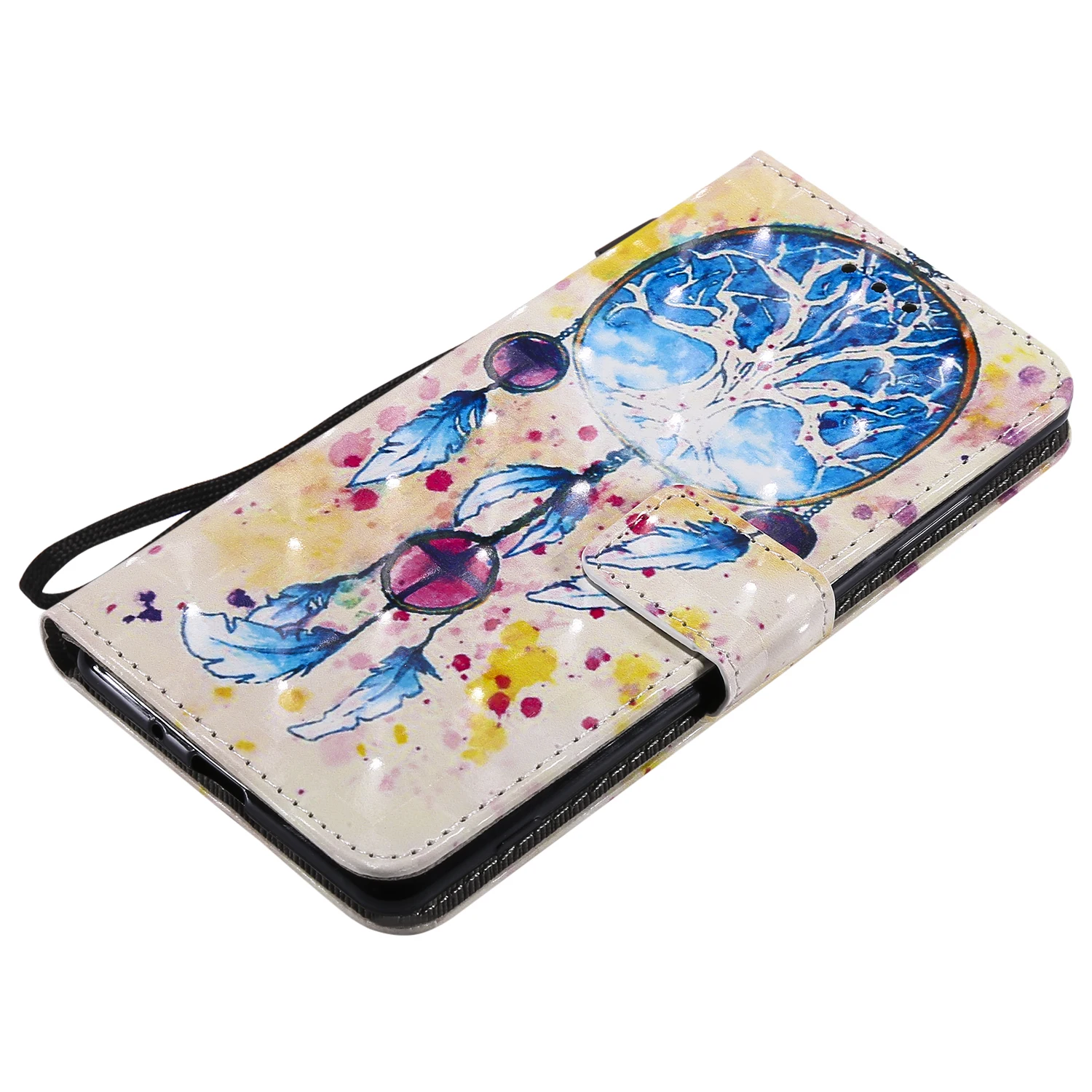 3D абстрактный узорчатый флип-бумажник чехол из искусственной кожи для iphone 5G SE 5s 6G