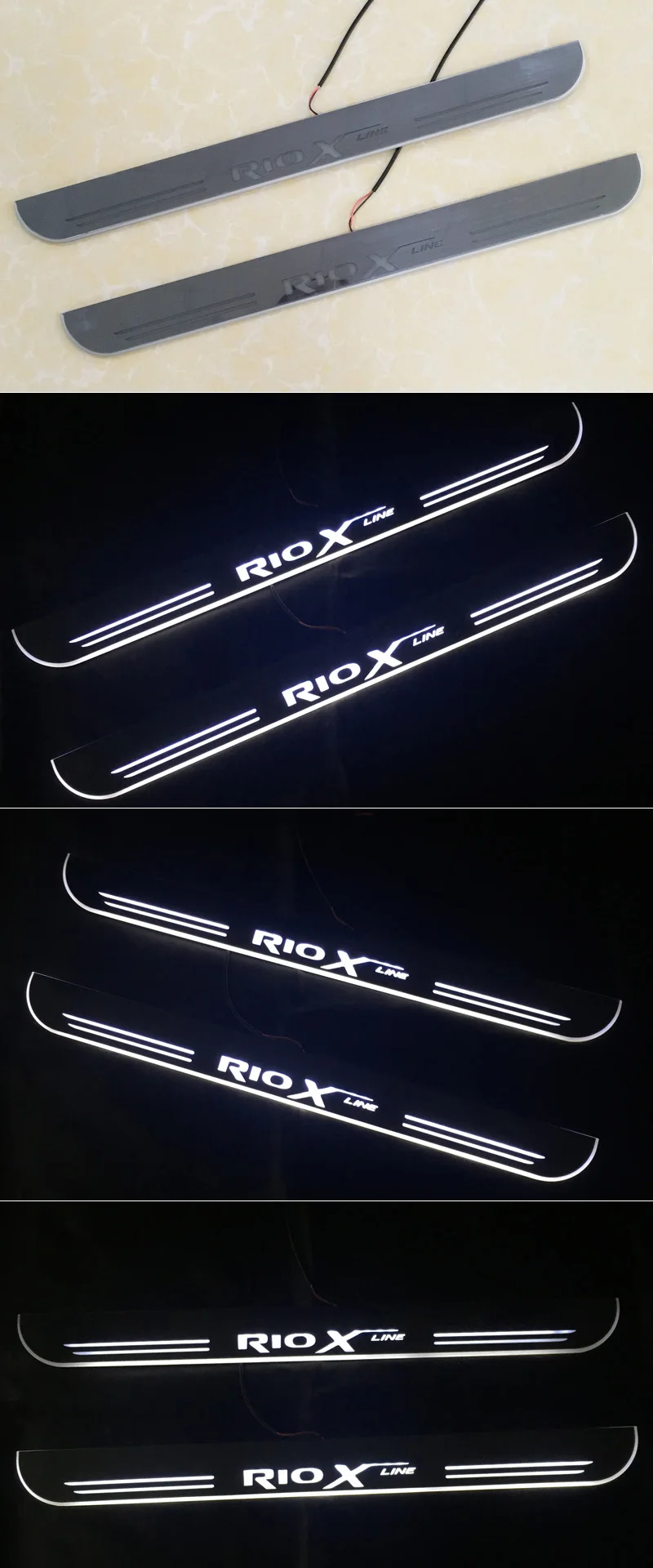 SNCN 4 шт. Автомобильная дверь с электроприводом порога для Kia Rio Xline X-line ультратонкий акриловый Динамический светодиодный приветственный свет Накладка на порог двери