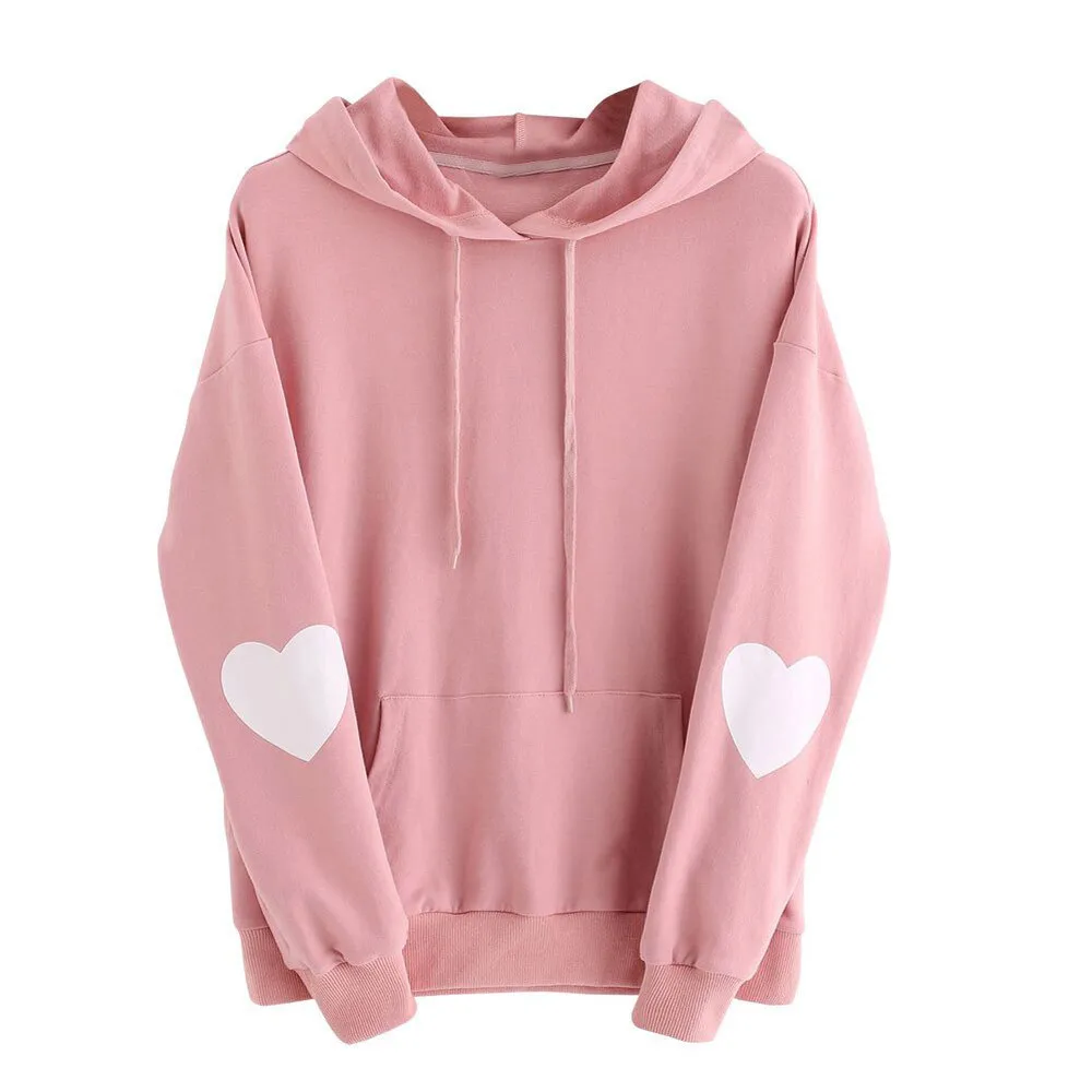 

Coat women's sweatshirt hoodies sports Leisure Long Sleeve Heart Hoodie Jumper Hooded Pullover Tops Blouse h4