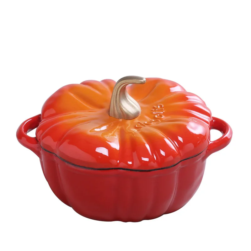 

Cast As Pumpkin Pot Non-stick Fry Pan Thickening Enamel Cast Iron Enamel Tomato Soup Pot Induction Cooker Stew General 24