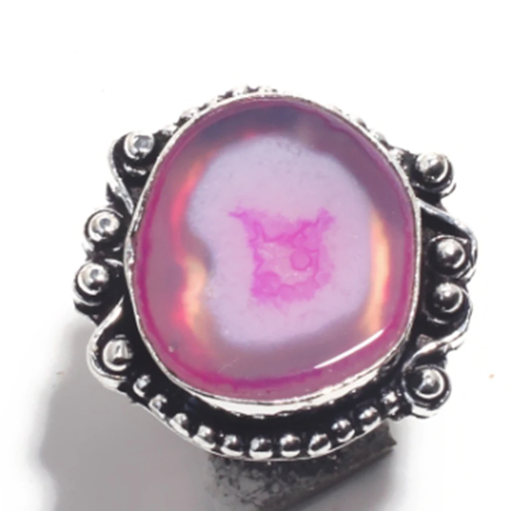 Подлинное солнечное кольцо из агата серебряное покрытие над медью размер: 7 25 R6757 |