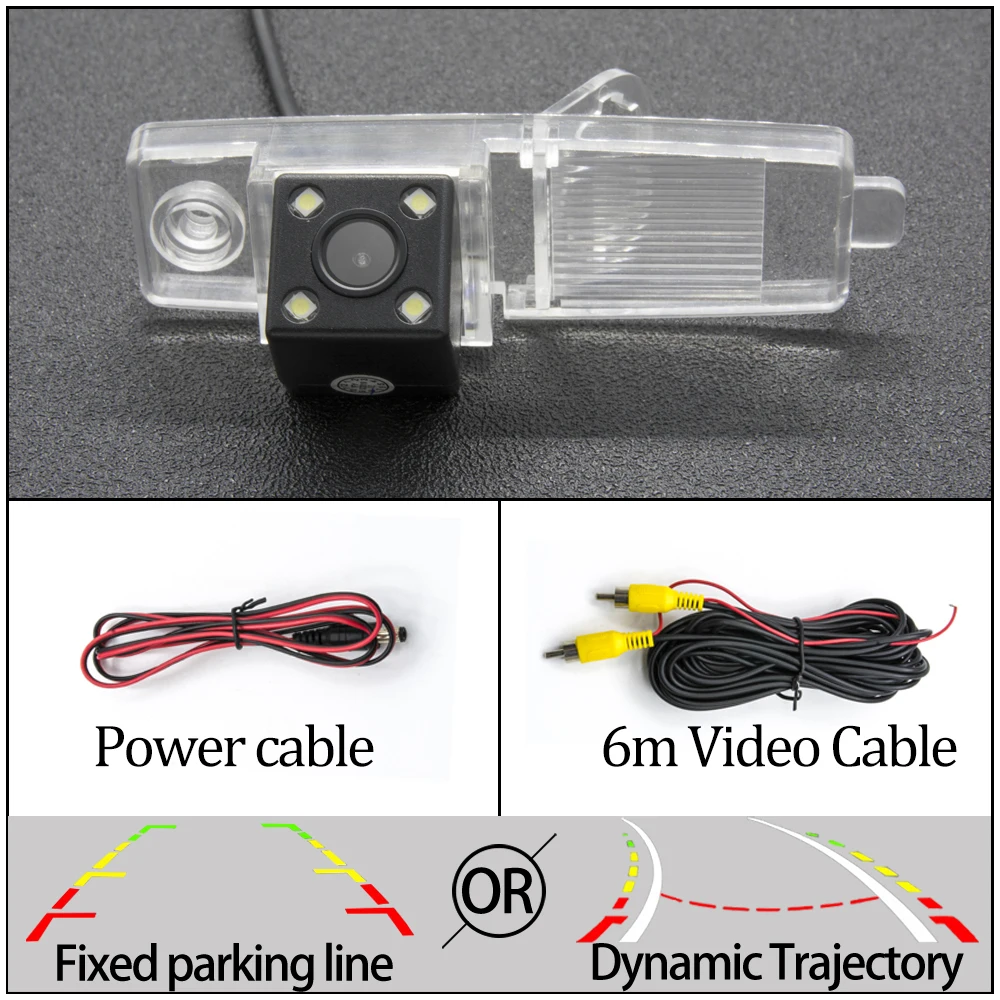 4LED Camera Only Фиксированная или динамическая траектория камера заднего вида для Toyota Highlander Kluger RAV4 RAV 4 2009 2010 2011 2012 Автостоянка аксессуары - Название цвета: 4LED Camera Only