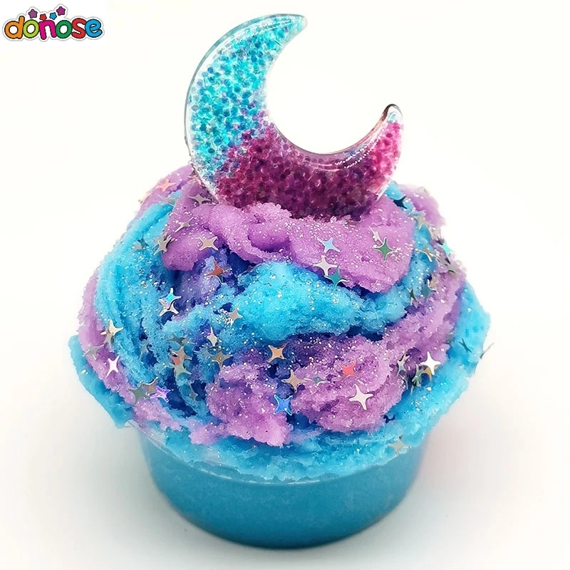 Луна Звезда слизь пушистые поставки полимерные бусины блеск Playdough волшебный