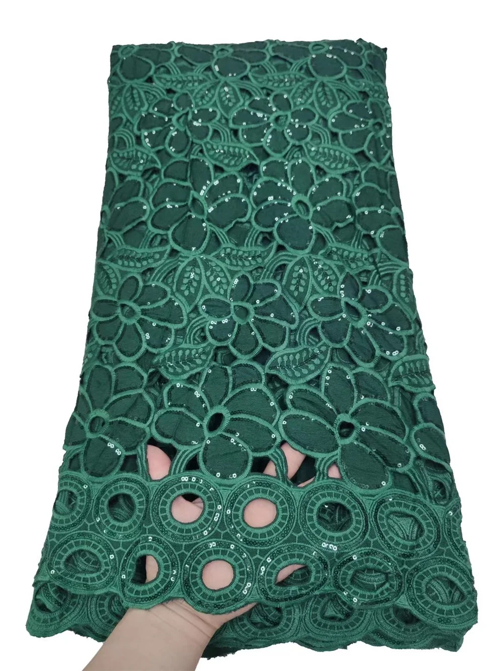 NI.AI черный гипюр высшего класса кружевной вырез Африканский шнур ткань