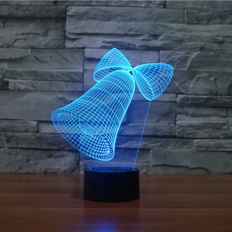 

Bowknot Horn Shape Creative 3D Table Desk Lamp 7 Color Changing Touch Remote Control Night Light FOR Kids Friends Gf