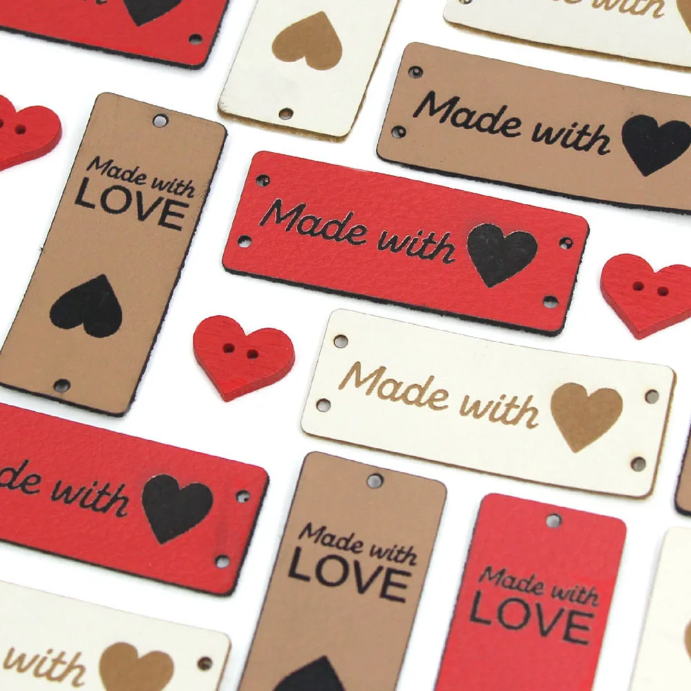 Бирки с этикетками Made With Love 20/50 шт. бирки для одежды ручной работы из ПУ кожи