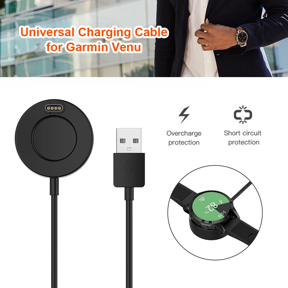 1m charger cradle dock data cable for garmin venu 2 venu 2s fenix 5 forerunner smart watch wearable device supplies free global shipping