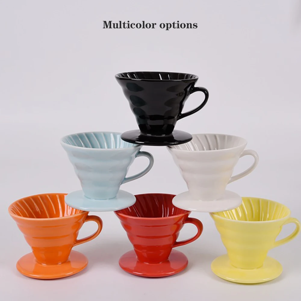 

Ceramic V60 Taper Hand Brewed Coffee Filter Cup Spiral Drip Type Matte Filter