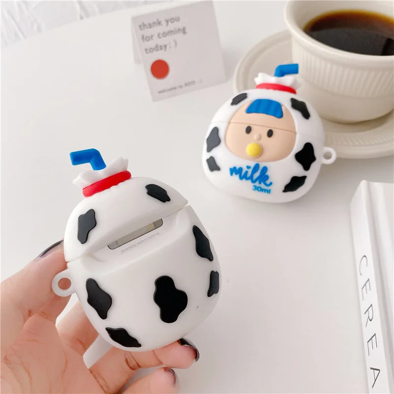 3D чехол для Airpods 1 2 Pro Box милая мягкая силиконовая беспроводная Bluetooth-гарнитура