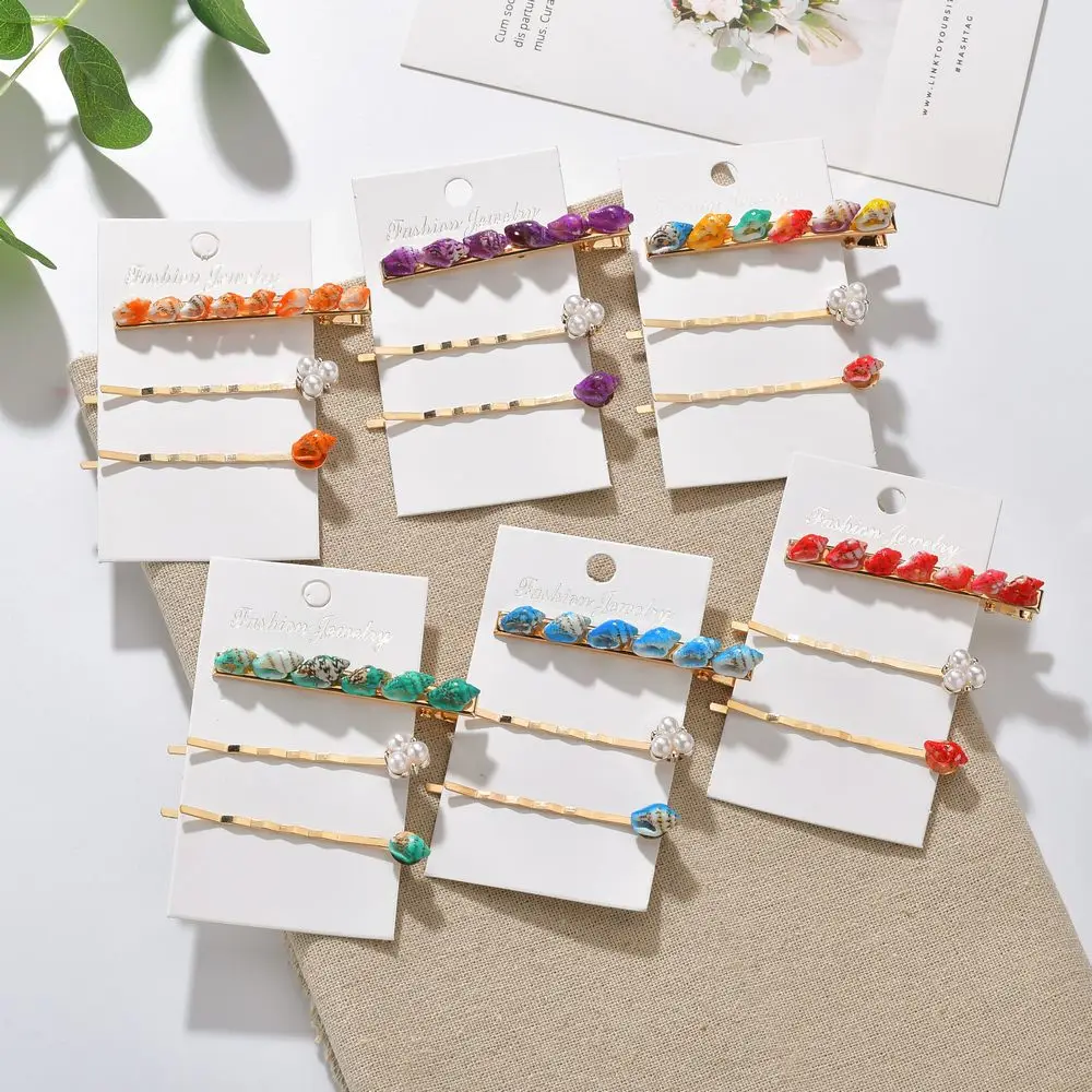 Женские заколки для волос с натуральным жемчугом в виде ракушек аксессуары