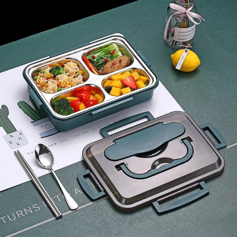 

Ланч-бокс из нержавеющей стали Bento для детей, японская посуда с отсеками, Кухонный Контейнер для хранения продуктов