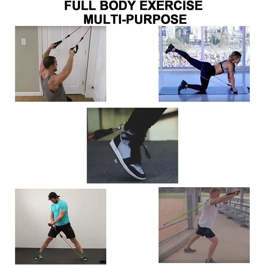 

11Pcs/Set Fitness Training Exercise Yoga Pull Rope Ankle Strap Home Elastic Resistance Band Gym Exercise Fitness Equipment