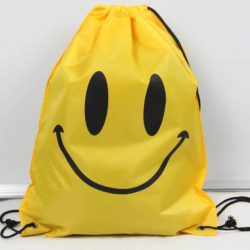 yellow 1 шт. шнурок нетканый Оксфорд ткань улыбка лицо подарки сумки День рождения Рюкзак Детские принадлежности - Цвет: yellow
