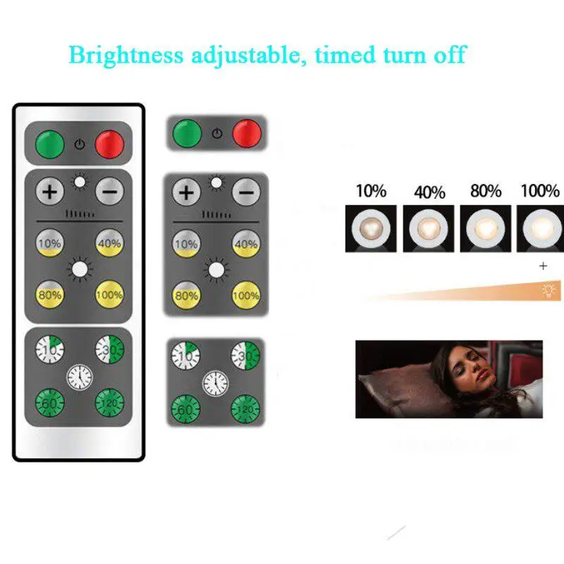 Светодиодный светильник с дистанционным управлением 6 шт. светодиодный для шкафа