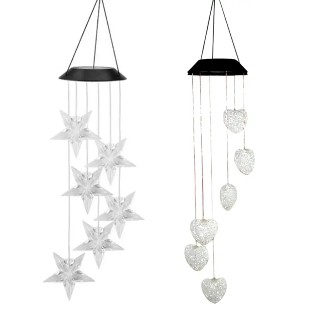 Подвесная гирлянда с сердечками и звездами s образный светильник на солнечной