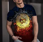 Мужская летняя футболка 2021 цветов Биткоин футболка с 3D-принтом круглый воротник Удобная дышащая Повседневная рубашка 110-6XL