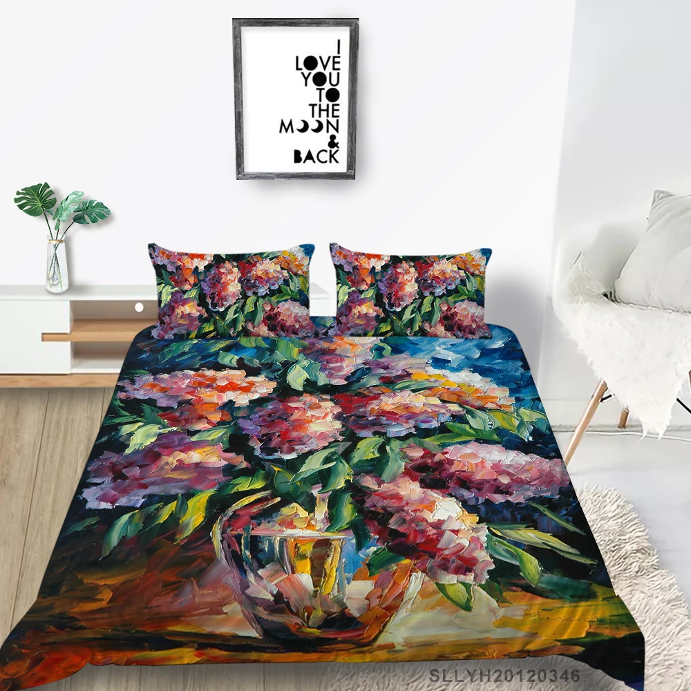 

Hyacinth Bed Set Oil Painting Artistic Colored Duvet Cover Set King Double Twin Full Queen Single Bedding Set Beautiful