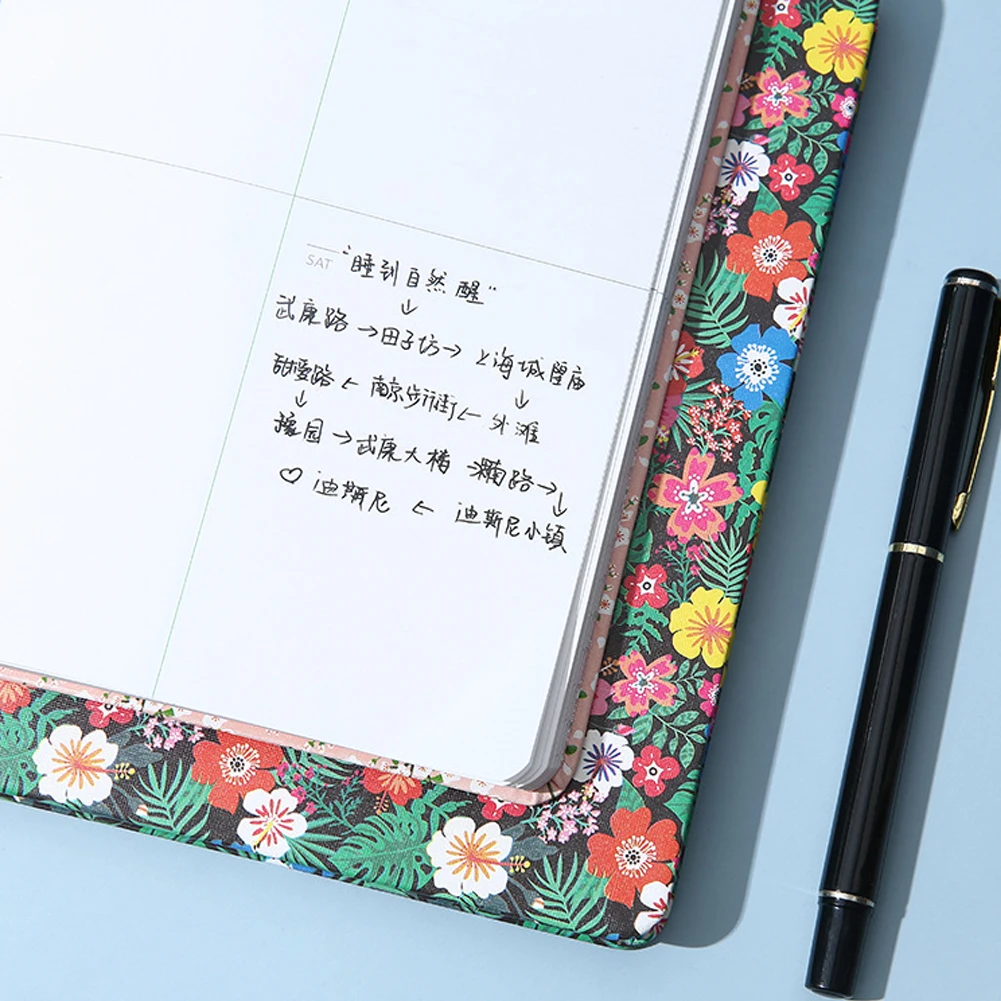 А5/А6 корейский милый винтажный цветочный график годовой дневник еженедельный