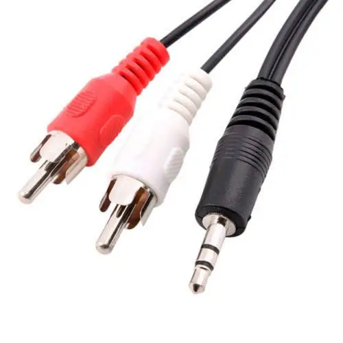 1.2m 3.5mm Audio Cable Aux Auxiliary Cord Male To 2 RCA MP3 Music Adapter Converter | Электроника