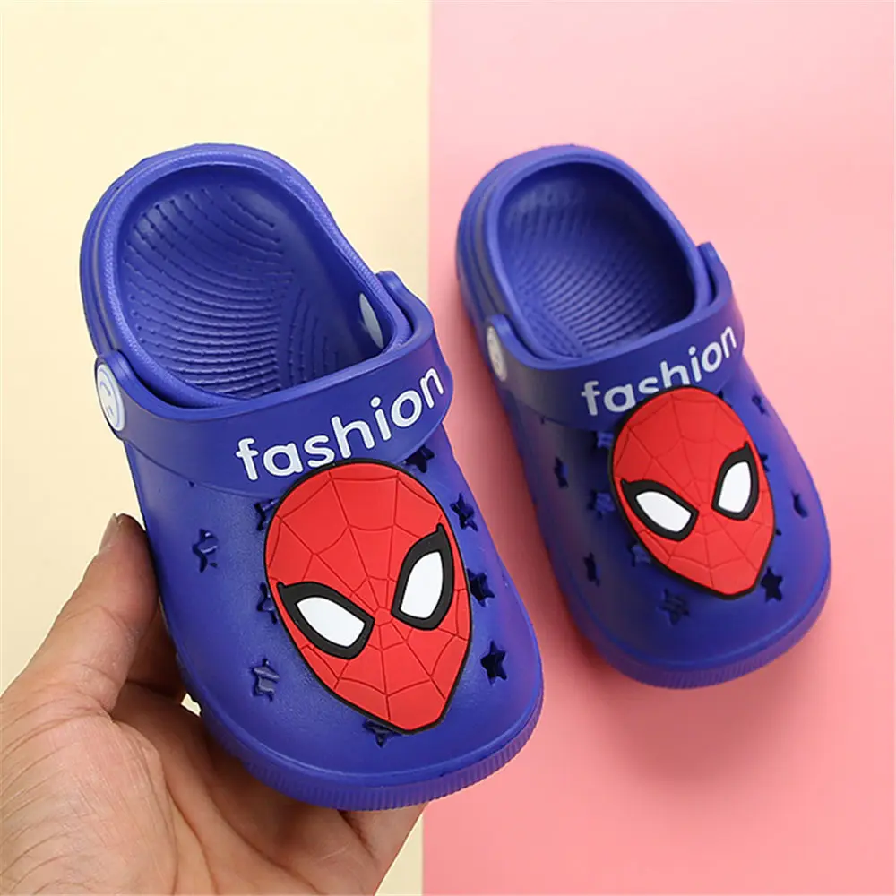 Детские тапочки сандалии летние Crocs Kitty Spidermen единорог радуга Супермен домашние