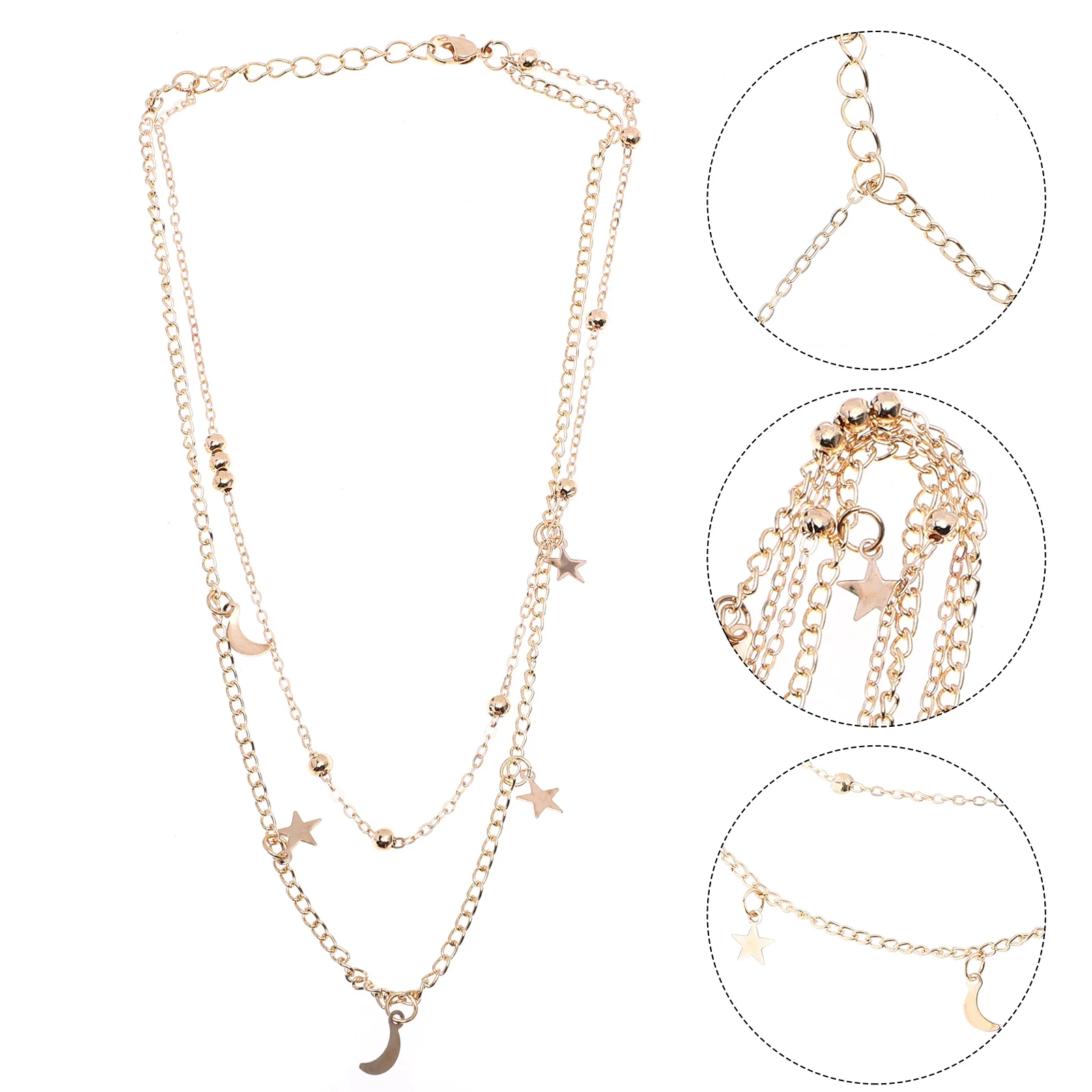 

Simple Choker Moon and Star Neck Pendant Necklace Clavicle Chain Neck Jewelry