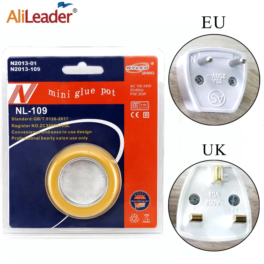 Alileader Best Quality Hot Glue Pot With 50G Free Melting Keratin Beads High Temp For Fusion Hair Extension Repair Tools |