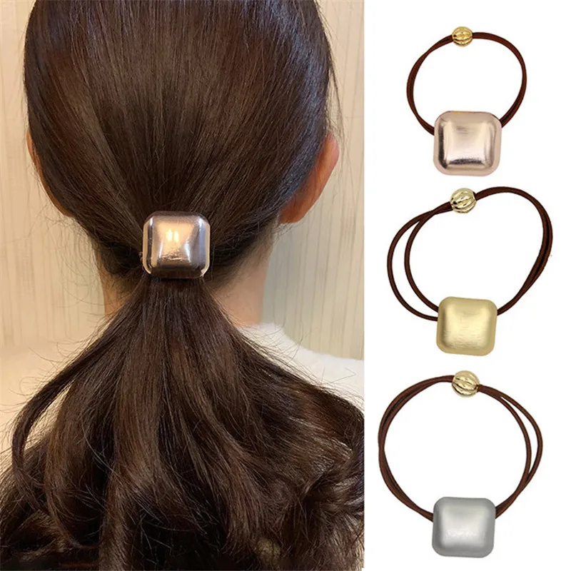 

Alloy Headband Hair Tie For Girls Hair Elaistc In Cords American Classic Vintage Cube Scrunchy Woman Accessories