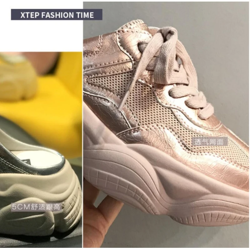 Шлепанцы женские из натуральной кожи на платформе 5 см серебристо-розовые | Обувь