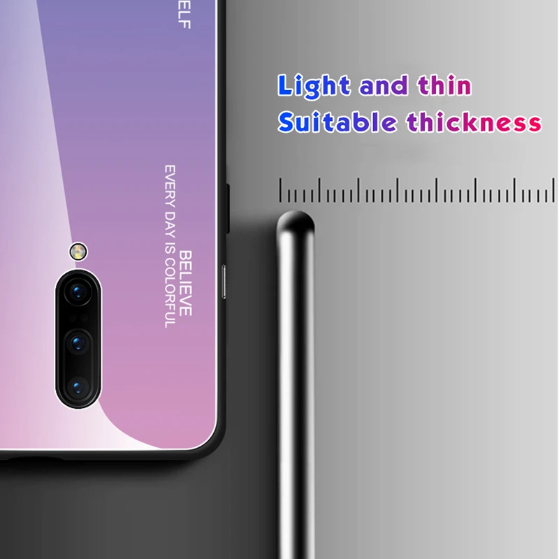 Чехол из закаленного стекла градиентного цвета для Oneplus 7 Pro 6T 6 Aurora Cover OnePlus One Plus 7Pro