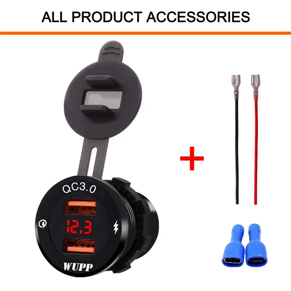 QC3.0 автомобильное зарядное устройство для прикуривателя с двумя USB портами