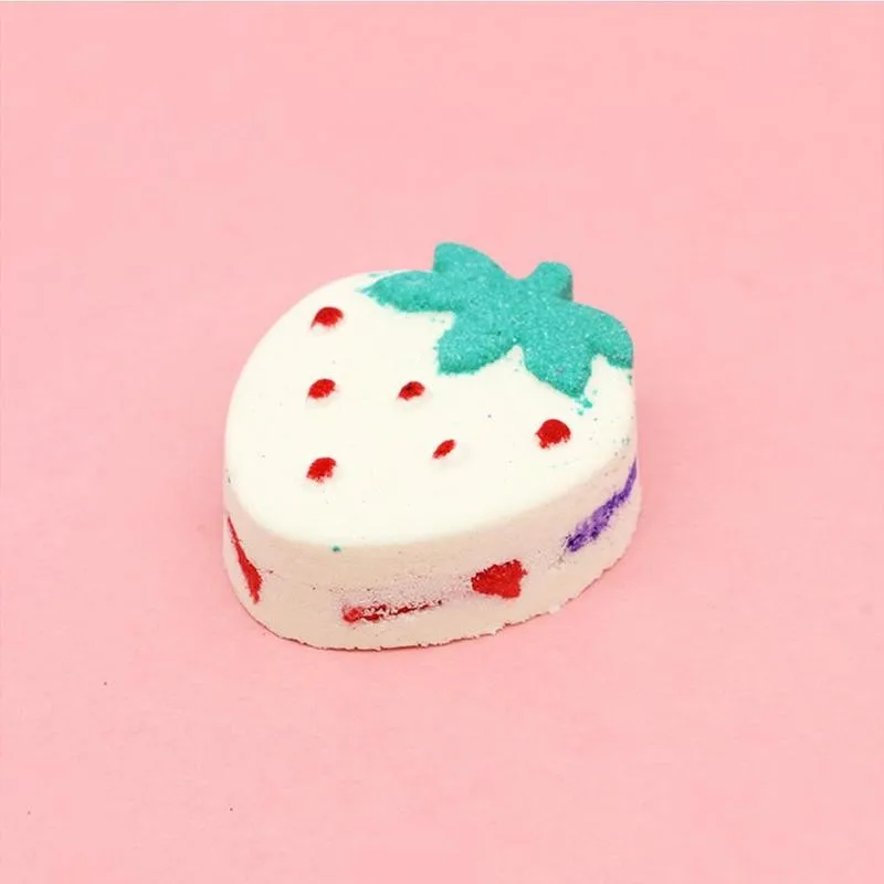 

Handmade Strawberry Bath Salt Exfoliating Oil Control Deep Body Cleaner Spa White Bathroom Ball Bath Bomb Bath Bombs Bath Bomb