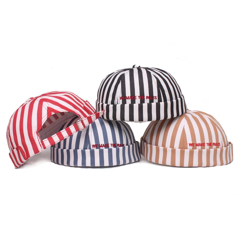 

Autumn New Hip Hop Beanies Caps Fashion Landlord Stripe Melon Caps Street Hip Hop Fashion Beanies Hat For Women Man Unisex